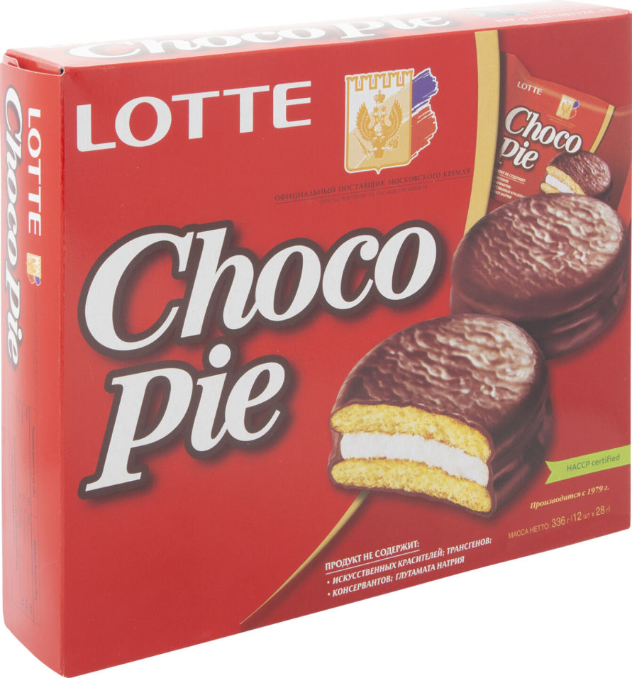Печенье Lotte Choco Pie в глазури 12шт*28г
