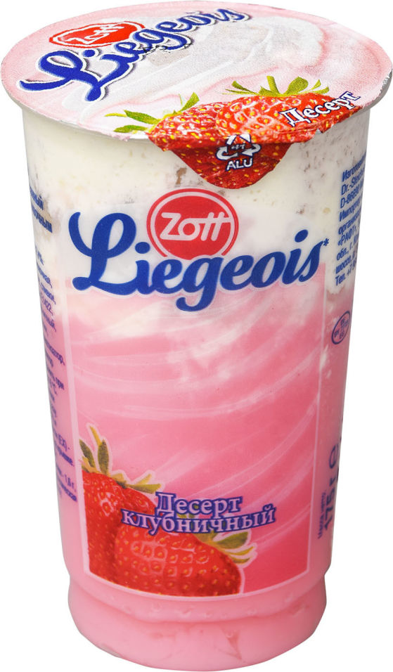 Десерт молочный Zott Liegeois Клубника со сливочным муссом 2.4% 175г