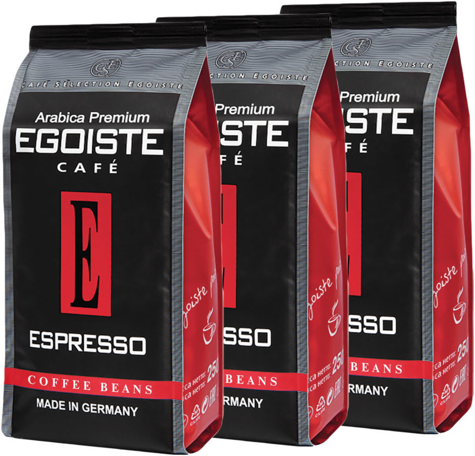 Кофе в зернах Egoiste Espresso 250г (упаковка 2 шт.)