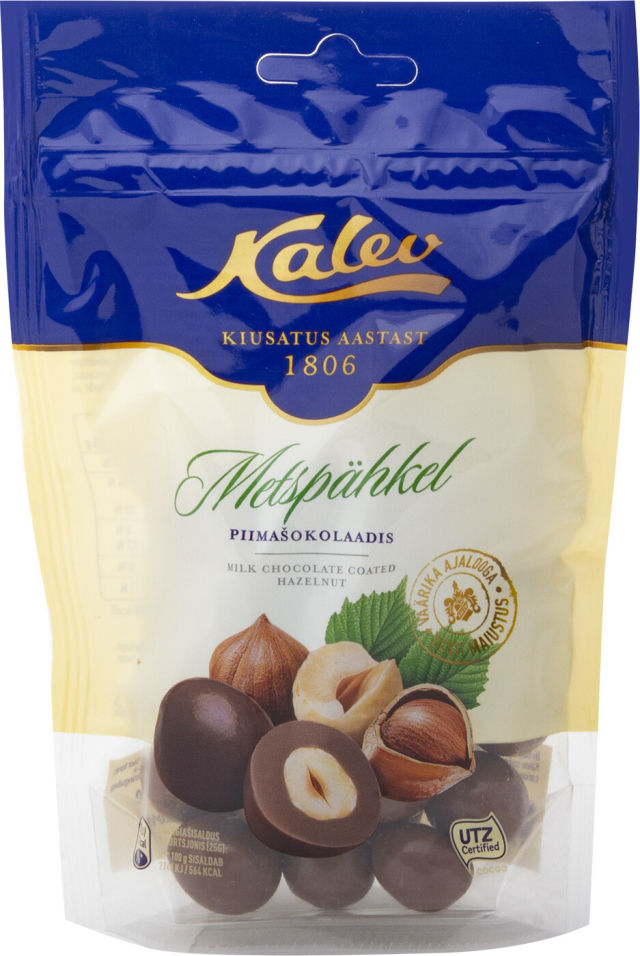 Конфеты Kalev Лесной орех в молочном шоколаде 140г