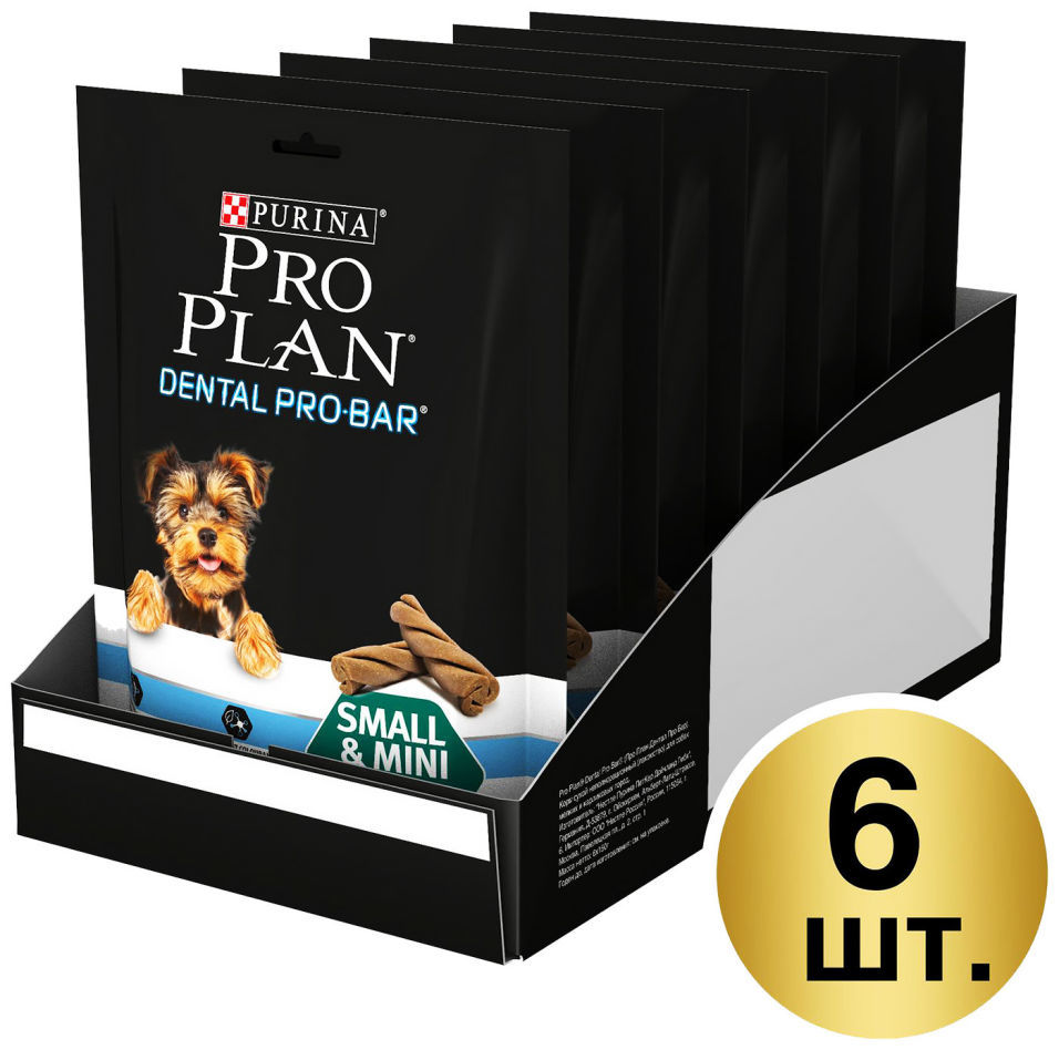 Лакомство для собак Pro Plan Dental Pro-Bar Small&Mini Adult 150г (упаковка 6 шт.)