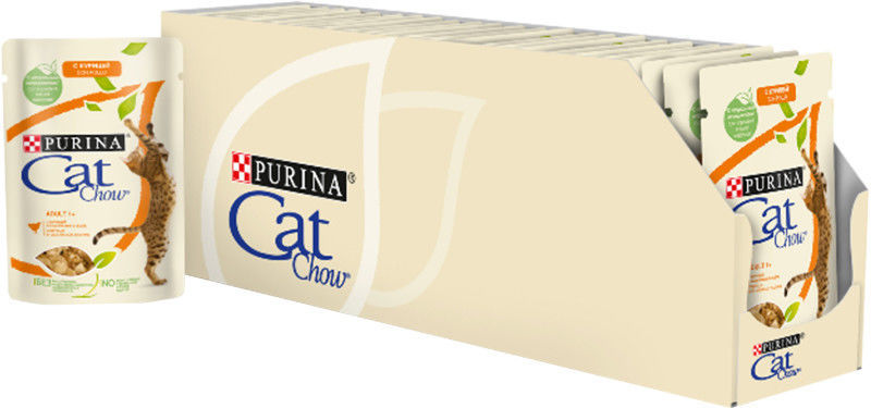 Корм для кошек Cat Chow с курицей и кабачками в желе 85г (упаковка 26 шт.)