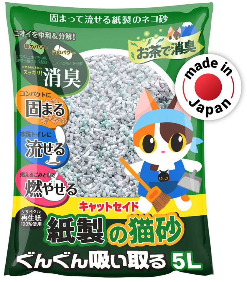 Наполнитель для кошачьего туалета Catseido с экстрактом зеленого чая 5л