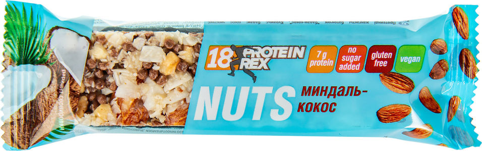 Батончик протеиновый ProteinRex Nuts Миндаль-Кокос 40г