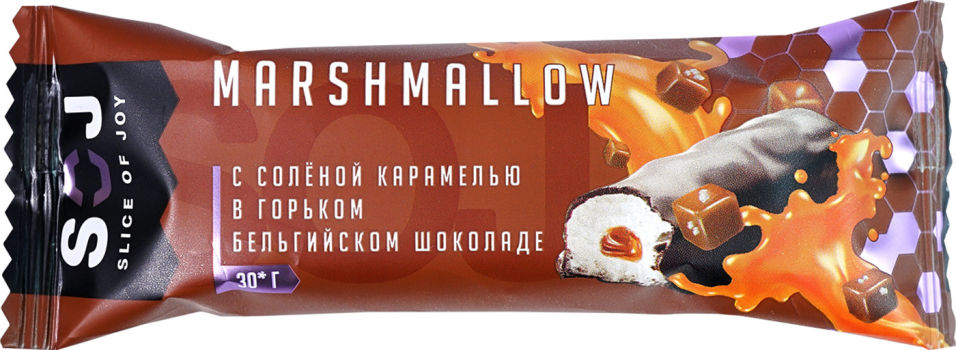 Батончик Soj Marshmallow с карамелью и темным шоколадом 30г