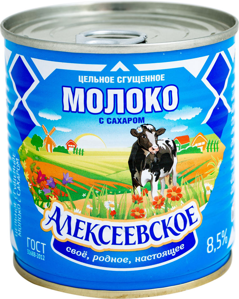 Молоко сгущенное Алексеевское с сахаром 360г