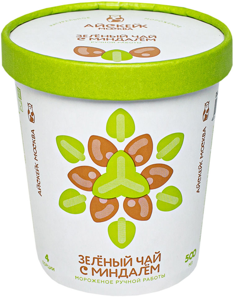 Мороженое Айскейк Москва Зеленый чай с миндалем 500мл