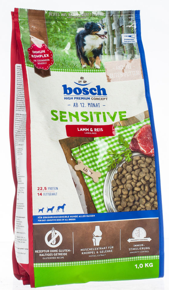Сухой корм для собак Bosch Sensitive с ягнёнком и рисом 1кг