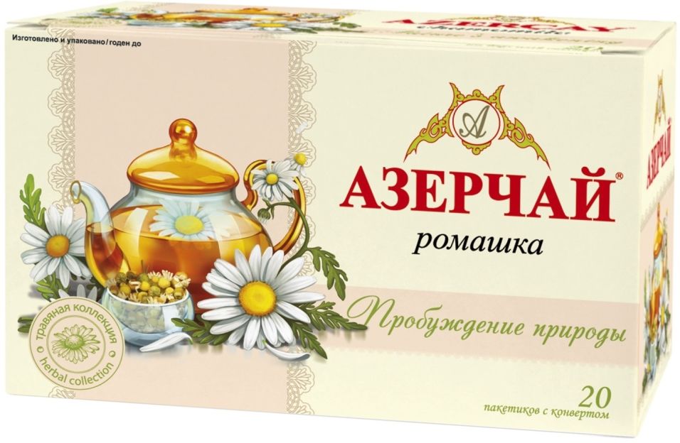 Чай зеленый Азерчай Пробуждение природы Ромашка 20*1.8г