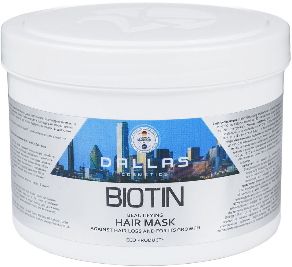 Маска для волос Dallas Biotin против выпадения и для улучшения роста волос с биотином 500мл
