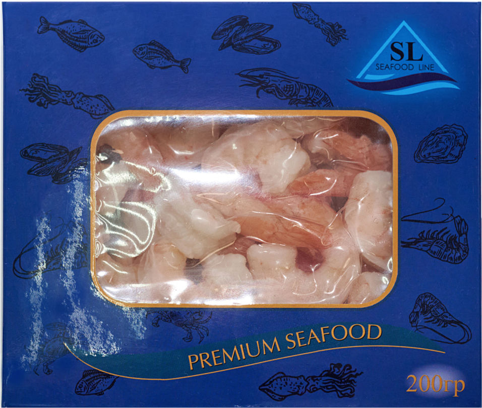Креветки Premium Seafood Vannamei очищенные варено-мороженные 41/60 200г