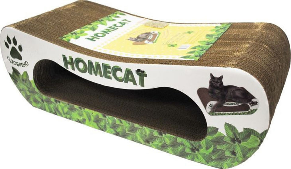 Когтеточка для кошек Homecat Мятная волна картон 61*25*20см