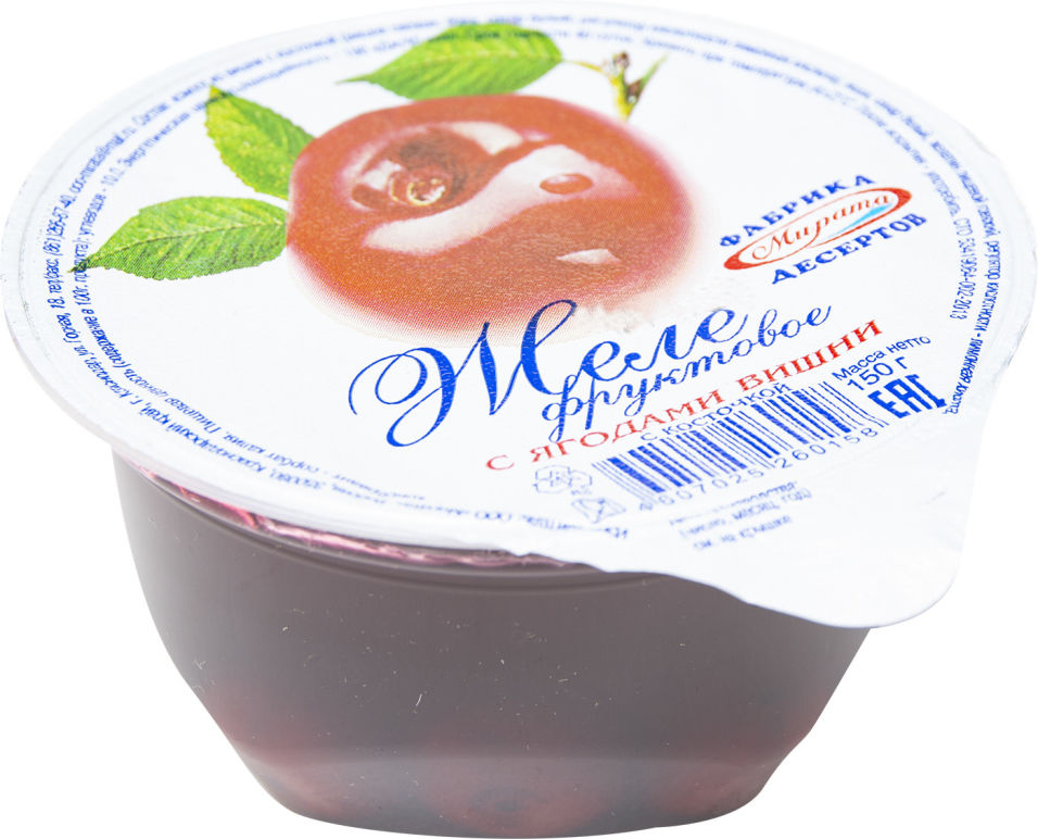 Желе Мирата фруктовое с ягодами вишни 150г