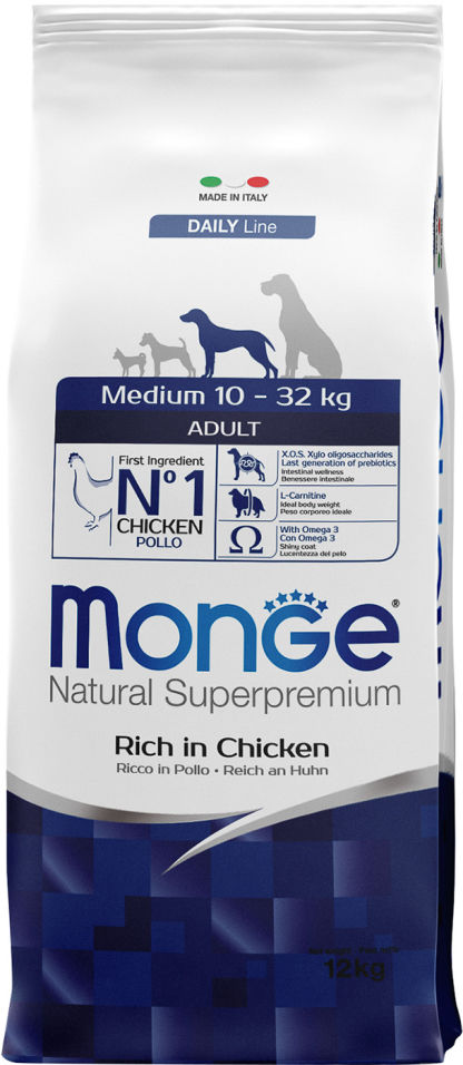 Корм для собак Monge Dog Medium для средних пород 12кг Корм для собак Monge Dog Medium для средних пород 12кг