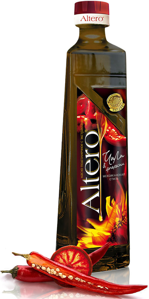 Масло подсолнечное Altero Voyage  с экстрактом чили и красного апельсина 500мл