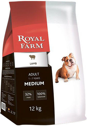 Сухой корм для собак Royal Farm Ягненок для средних пород 12кг Сухой корм для собак Royal Farm Ягненок для средних пород 12кг