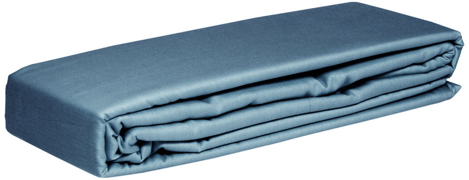 Простыня Cottonika на резинке Сатин Синий 180*200*20см