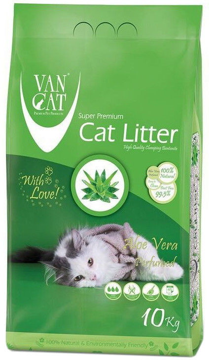 Наполнитель для кошачьего туалета Van Cat Aloe Vera с ароматом алоэ вера 10кг Наполнитель для кошачьего туалета Van Cat Aloe Vera с ароматом алоэ вера 10кг