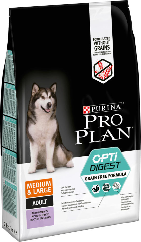 Сухой корм для собак Pro Plan Optidigest Medium&Large Adult Grain Free Formula с индейкой 7кг Сухой корм для собак Pro Plan Optidigest Medium&Large Adult Grain Free Formula с индейкой 7кг