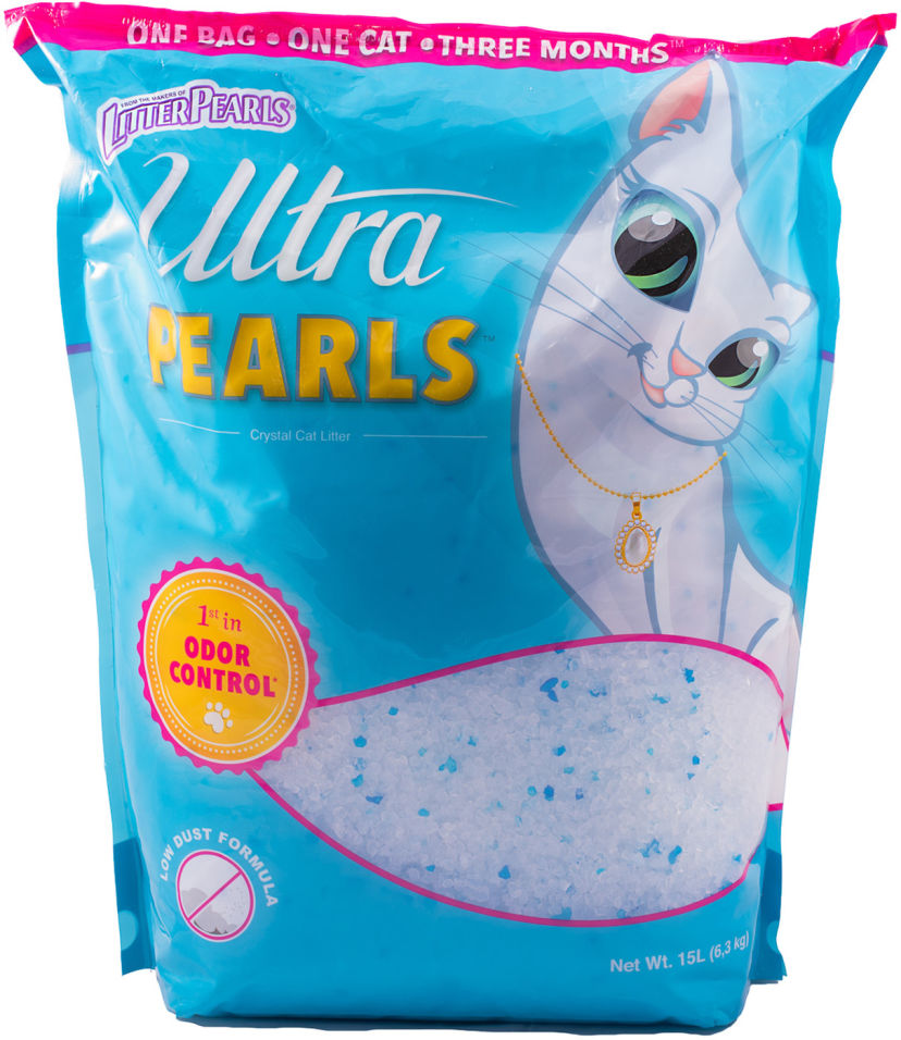 Наполнитель для кошачьего туалета Ultra Pearls силикагелевый 15л Наполнитель для кошачьего туалета Ultra Pearls силикагелевый 15л