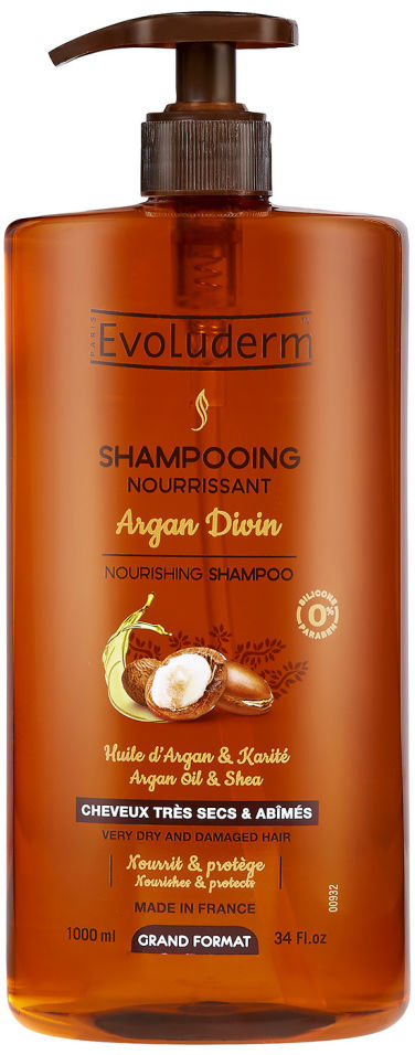 Шампунь для волос Evoluderm с аргановым маслом и маслом Ши 1л