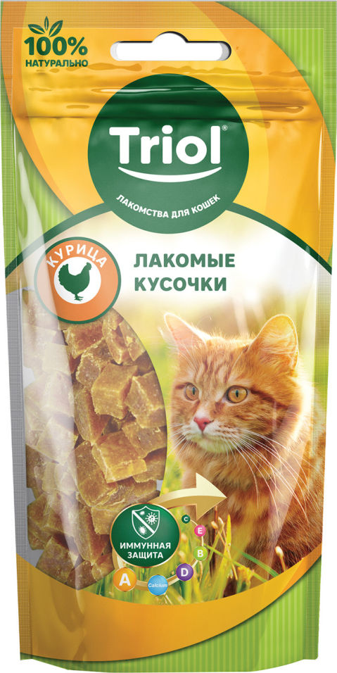 Лакомство для кошек Triol Лакомые кусочки из курицы 40г Лакомство для кошек Triol Лакомые кусочки из курицы 40г