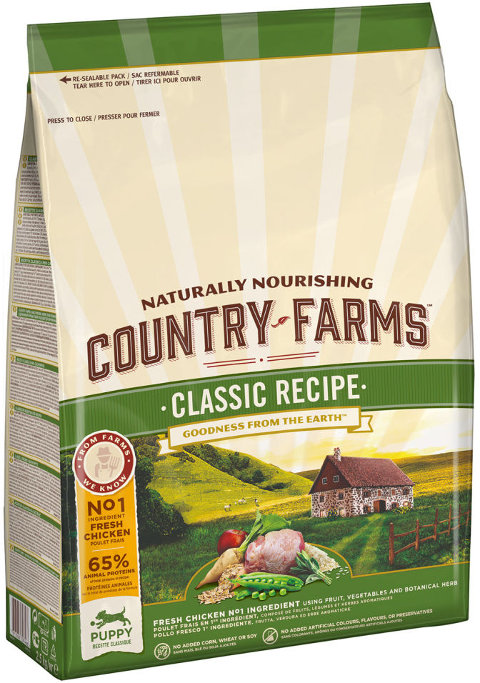 Сухой корм для щенков Country Farms Grain Free Reсipe с курицей 2.5кг Сухой корм для щенков Country Farms Grain Free Reсipe с курицей 2.5кг