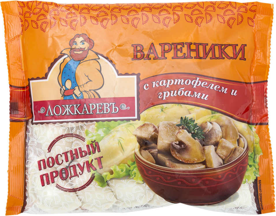 Вареники Ложкаревъ с картошкой и грибами 350г Вареники Ложкаревъ с картошкой и грибами 350г