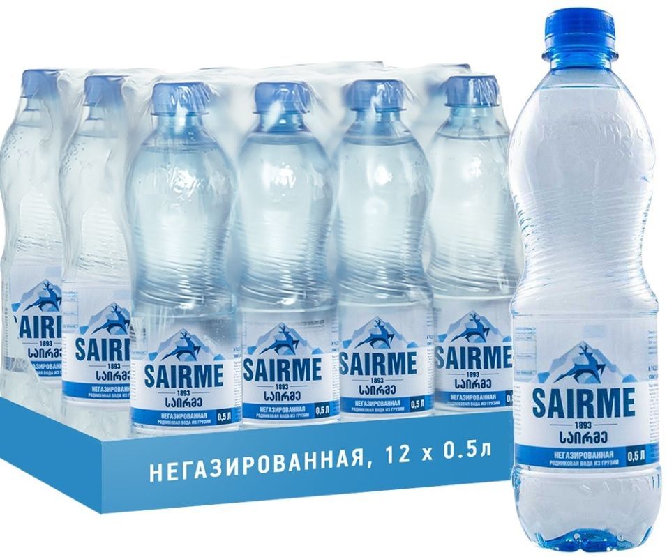 Вода Sairme Родниковая питьевая негазированная 500мл (упаковка 12 шт.)