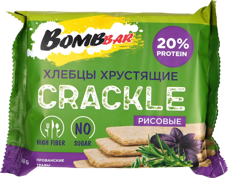 Хлебцы Bombbar рисовые прованские травы 60г