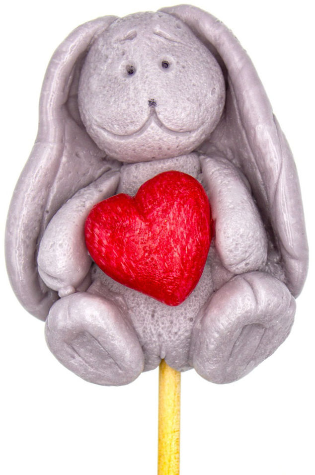 Карамель Pirat Marmelad фигурная цветная на палочке Кролик Серый 50г