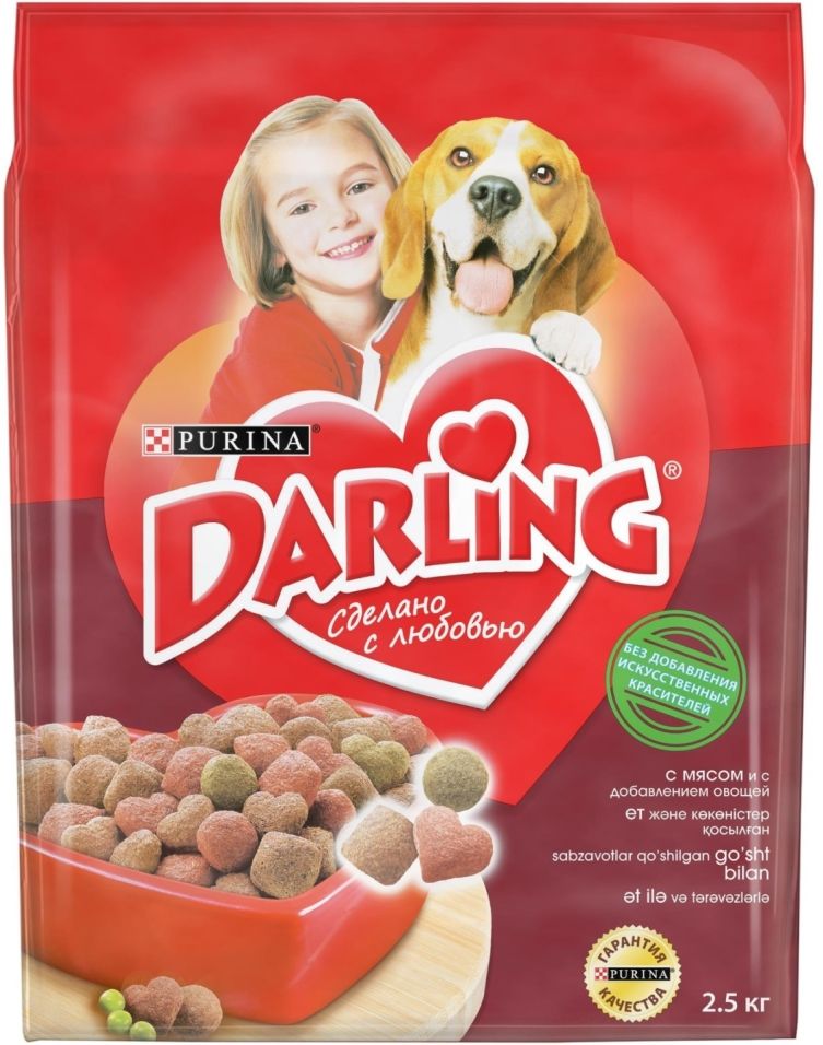 Сухой корм для собак Darling с мясом и овощами 2.5кг Сухой корм для собак Darling с мясом и овощами 2.5кг