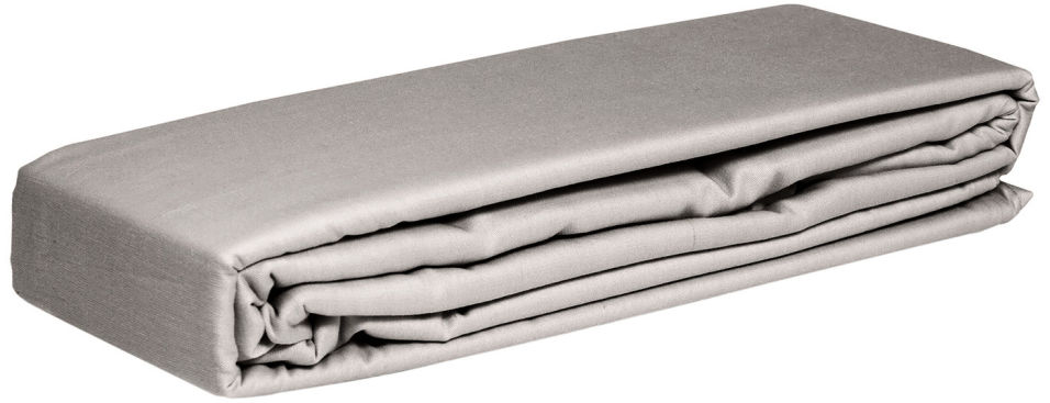Простыня Cottonika на резинке Сатин Серый 90*200*25см