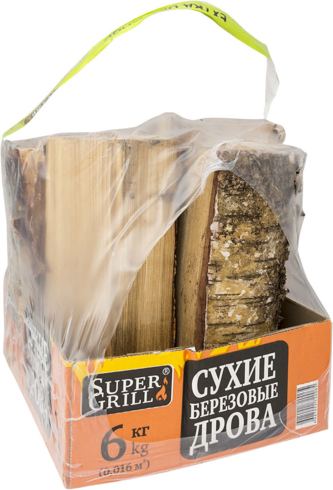 Дрова березовые SuperGrill сухие 6кг
