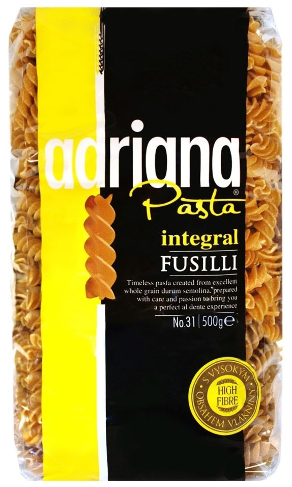 Макароны Adriana Завитушки цельнозерновые 500г