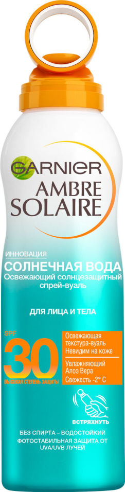 Спрей-вуаль освежающий Garnier Ambre Solaire Солнечная вода SPF30 200мл 835₽