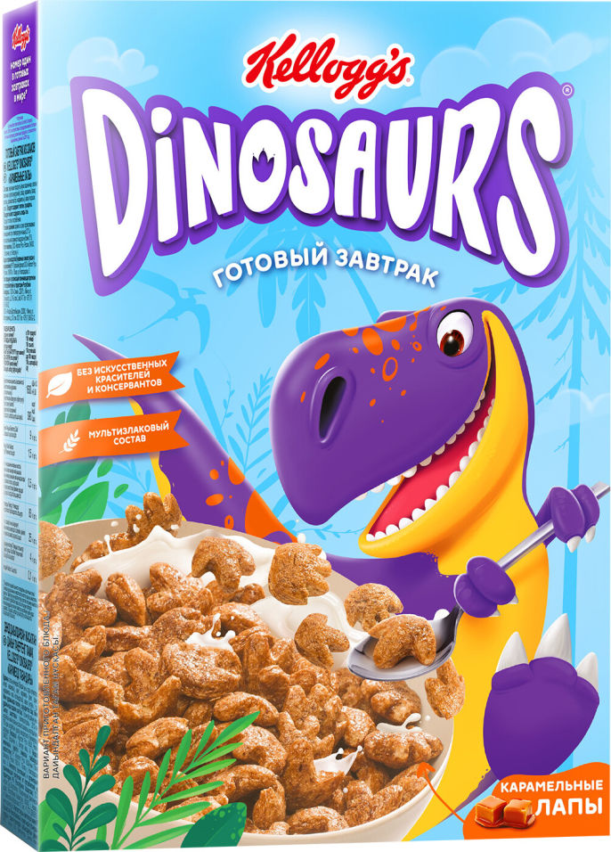 Готовый завтрак Kelloggs Dinosaurs Карамельные лапы 220г