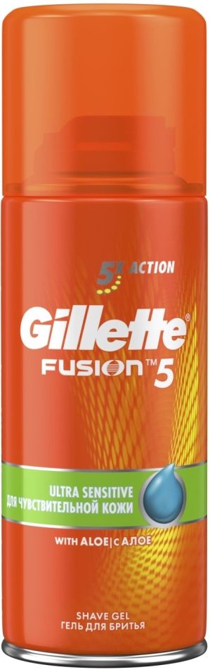 Гель для бритья Fusion 5 для чувствительной кожи Gillette 75мл 350₽