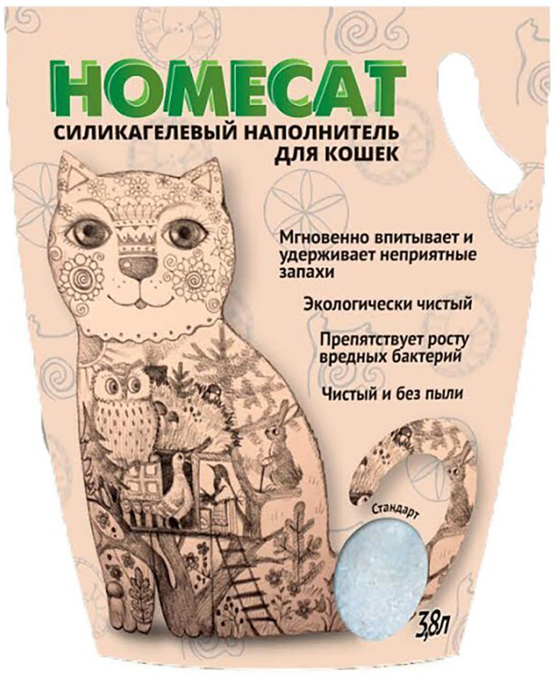 Наполнитель для кошачьего туалета Homecat Без запаха 3.8л Наполнитель для кошачьего туалета Homecat Без запаха 3.8л