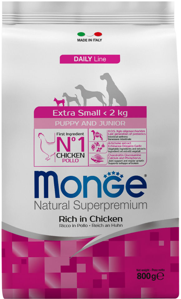 Отзывы о Корме для щенков Monge Dog Extra Small для миниатюрных пород с курицей 800г Отзывы о Корме для щенков Monge Dog Extra Small для миниатюрных пород с курицей 800г