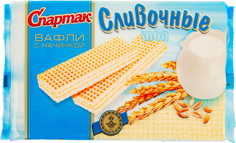 Вафли Спартак Сливочные Топ 216г