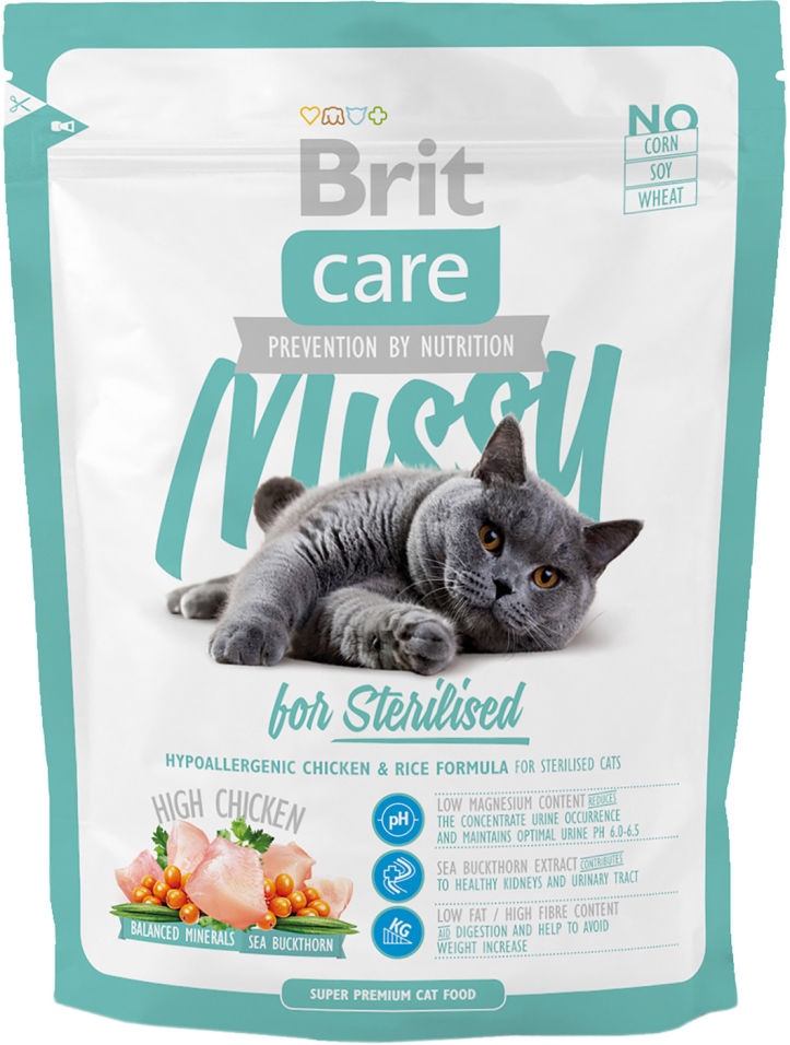 Сухой корм для кошек Brit care для стерилизованных с курицей 400г Сухой корм для кошек Brit care для стерилизованных с курицей 400г