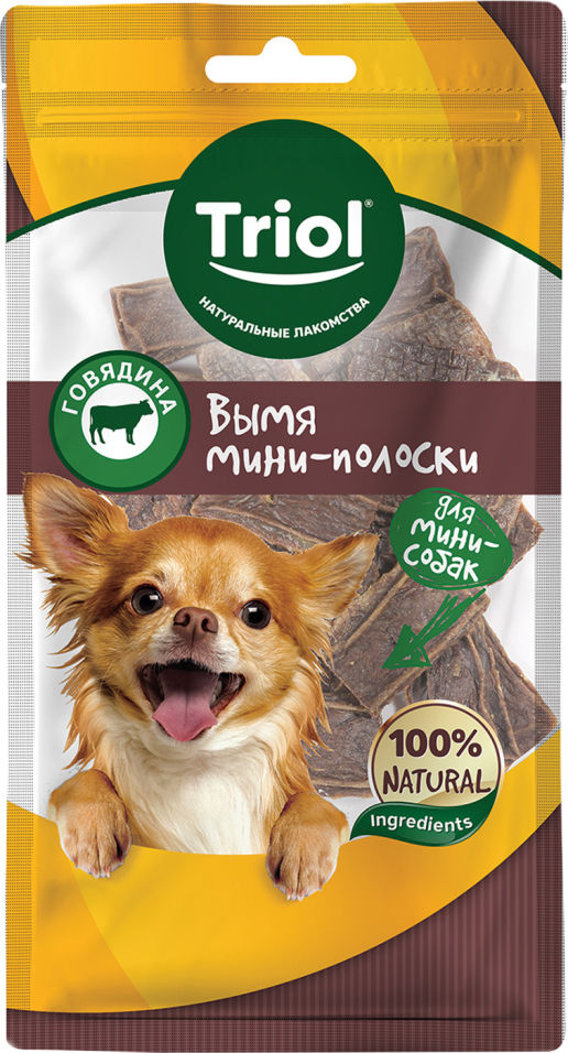 Лакомство для собак Triol Вымя говяжье Мини-палочки 40г Лакомство для собак Triol Вымя говяжье Мини-палочки 40г