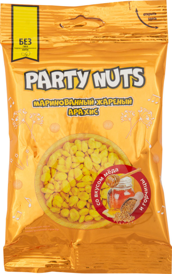 Арахис Party Nuts Маринованный жареный со вкусом меда и горчицы 70г