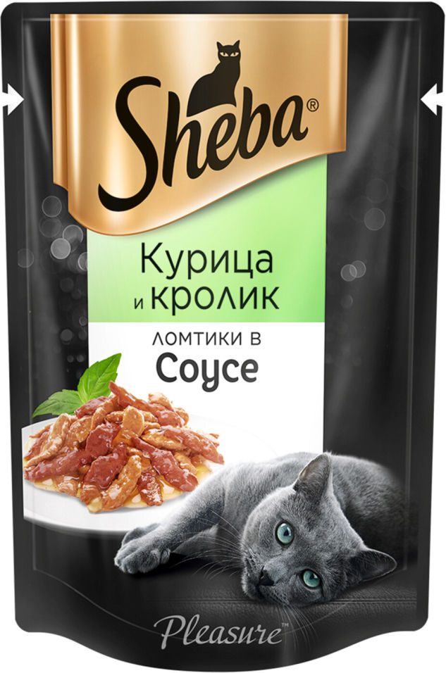 Корм для кошек Sheba Pleasure Ломтики из курицы и кролика в соусе 85г Корм для кошек Sheba Pleasure Ломтики из курицы и кролика в соусе 85г