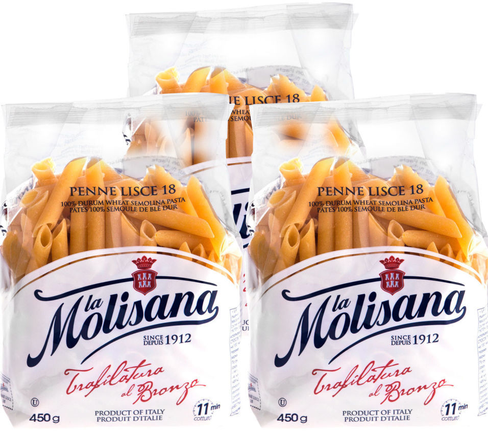 Макароны La Molisana Penne Lisce №18 450г (упаковка 3 шт.)