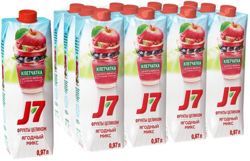 Нектар J-7 Фрукты Целиком Ягодный микс 970мл (упаковка 4 шт.)