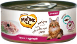 Корм для кошек Мнямс Тунец с курицей в нежном желе 70г Корм для кошек Мнямс Тунец с курицей в нежном желе 70г