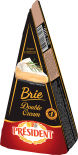 Сыр President Brie Double Cream с белой плесенью 73% 200г Сыр President Brie Double Cream с белой плесенью 73% 200г
