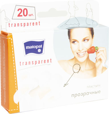 Пластыри Matopat Transparent прозрачные 20шт